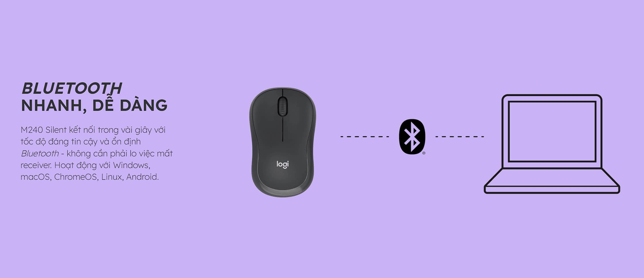 Chuột không dây Logitech M240 Silent