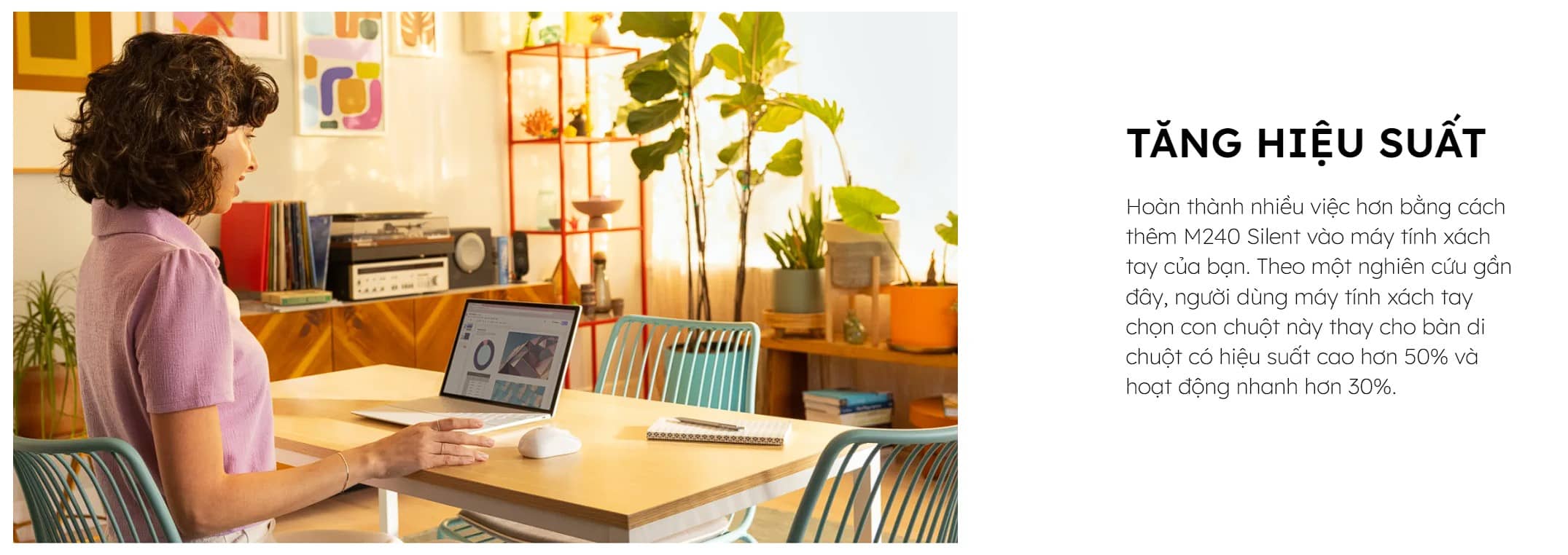 Chuột không dây Logitech M240 Silent