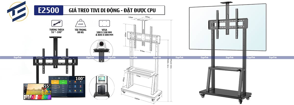 Giá treo TIVI di động Ergotek E2500