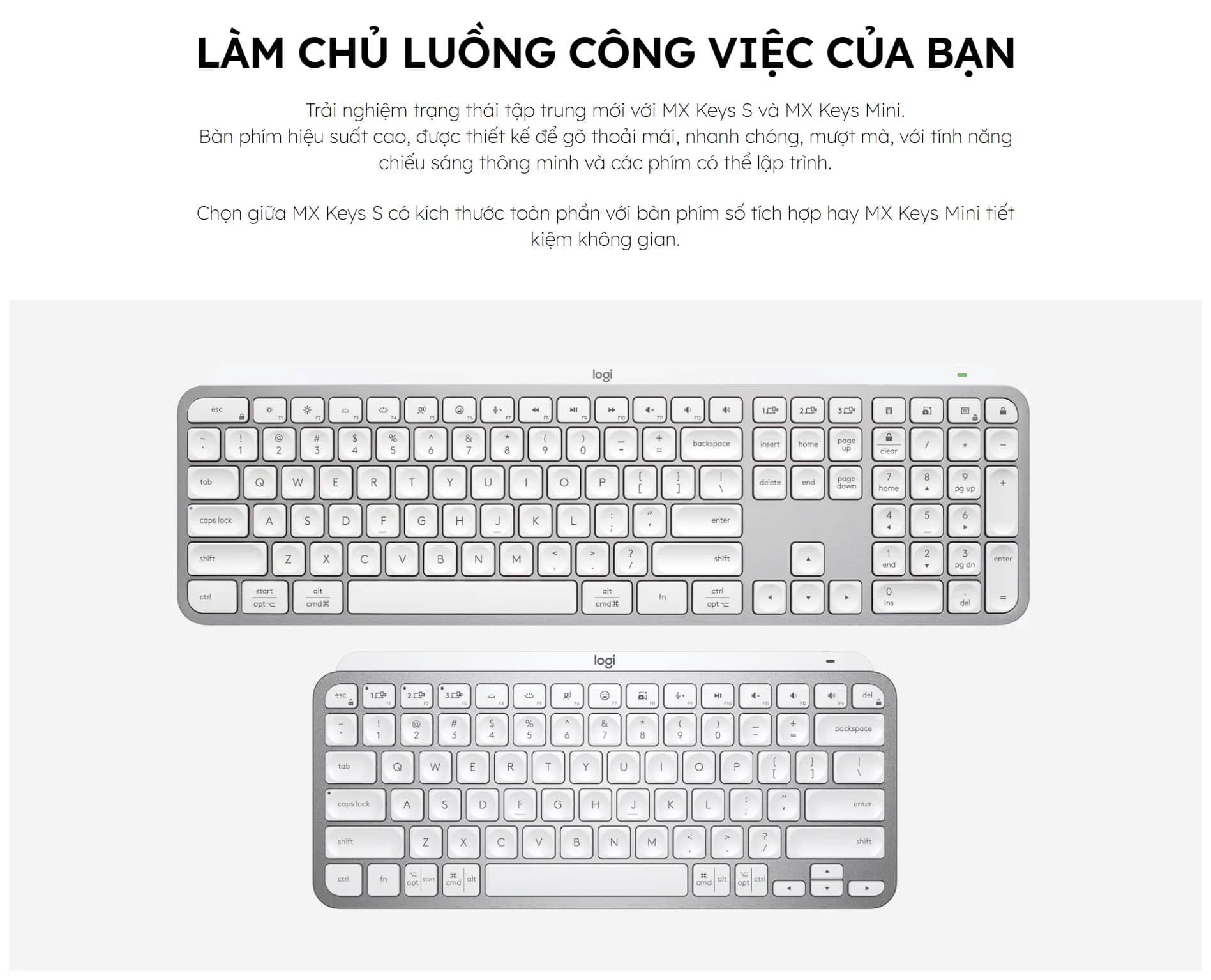 Bàn phím không dây Logitech MX Keys S