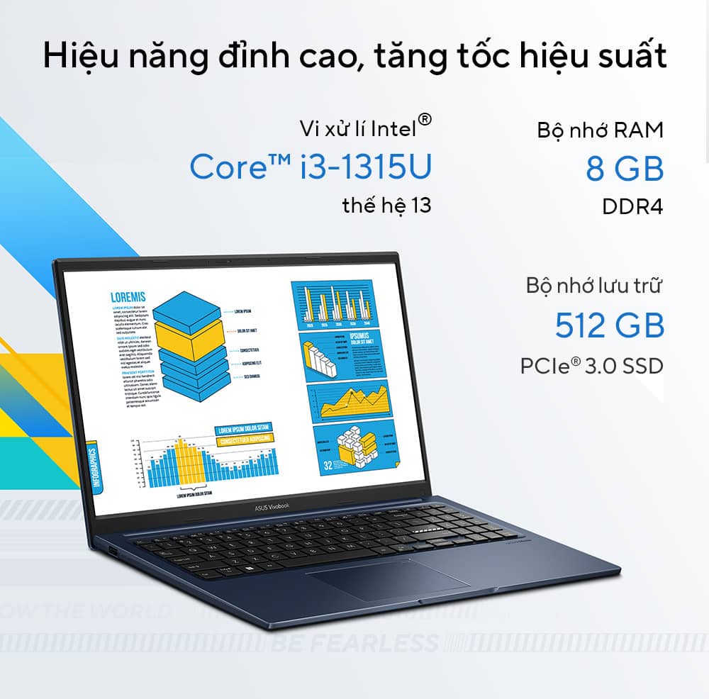 Laptop Asus VivoBook X1504ZA-NJ582W (i3 1215U/8GB RAM/512GB SSD/15.6 FHD/Win11/Bạc)