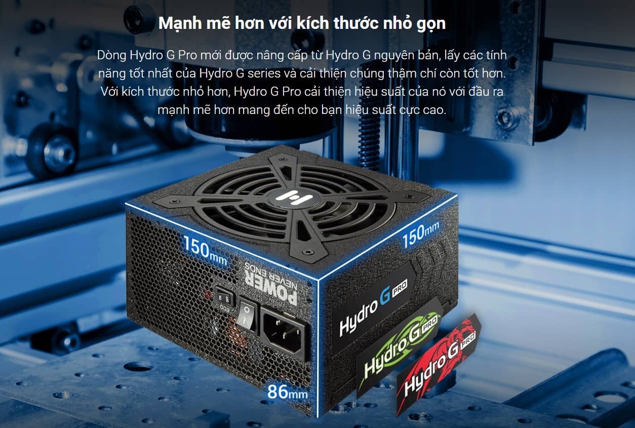 Nguồn FSP Power Supply HYDRO G PRO Series Model HG2-750 Active PFC (80 Plus Gold/Full Modular/Màu Đen)