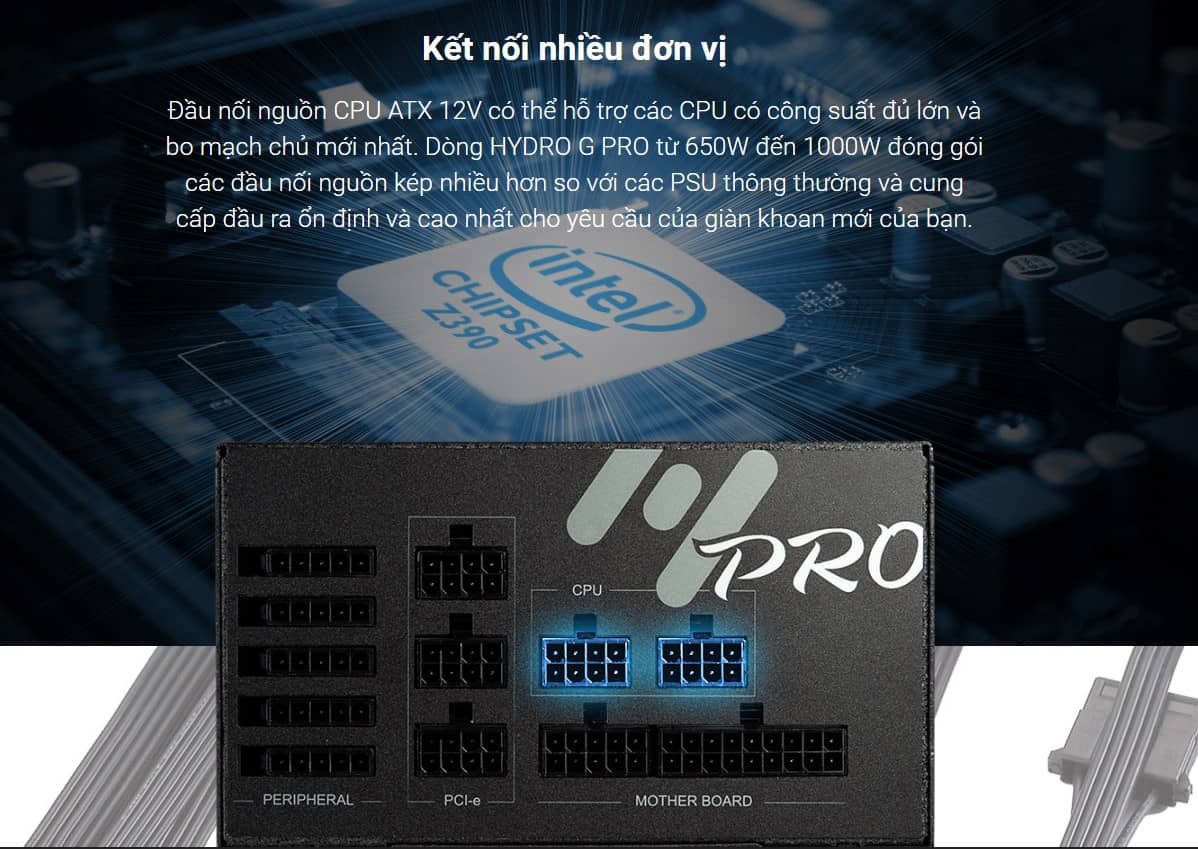 Nguồn FSP Power Supply HYDRO G PRO Series Model HG2-750 Active PFC (80 Plus Gold/Full Modular/Màu Đen)