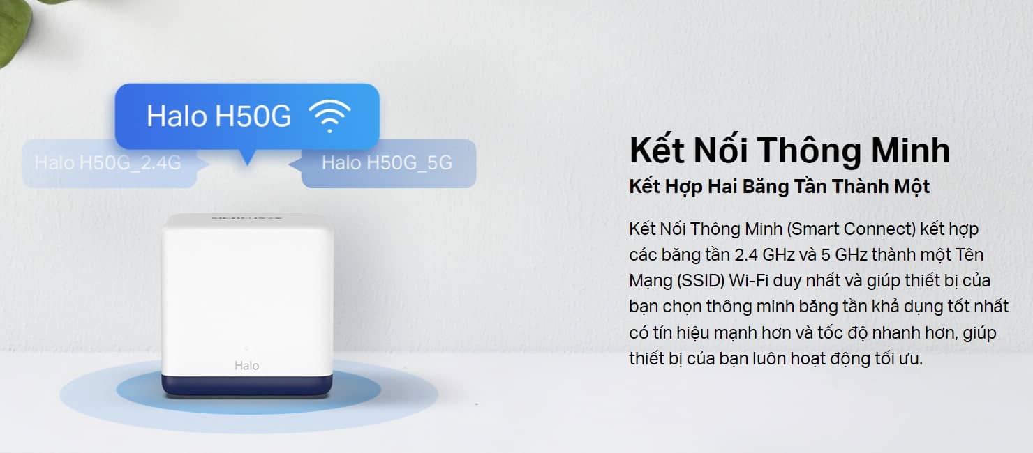 Bộ Phát Wifi Mesh Mercusys Halo H50G 3 Pack Chuẩn Tốc Độ AC1900Mbps