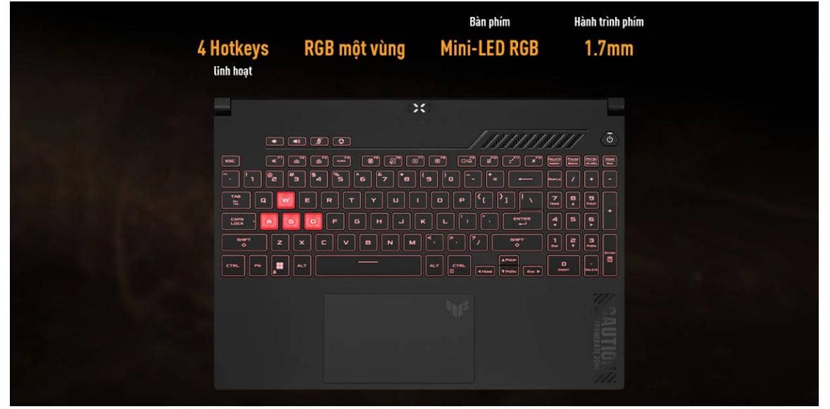 Laptop Asus Gaming TUF FA507UV-LP090W (R9 8945H/16GB RAM/512GB SSD/15.6 FHD 144hz/RTX4060 8GB/Win11/Xám) ảnh 4