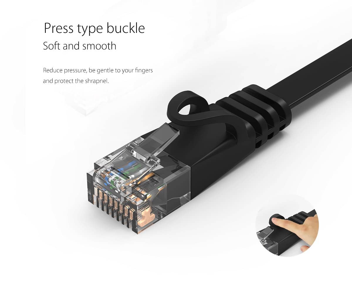 Cáp mạng đúc sẵn CAT6 dẹt 1m ORICO PUG-C6B-10-BK ảnh 5