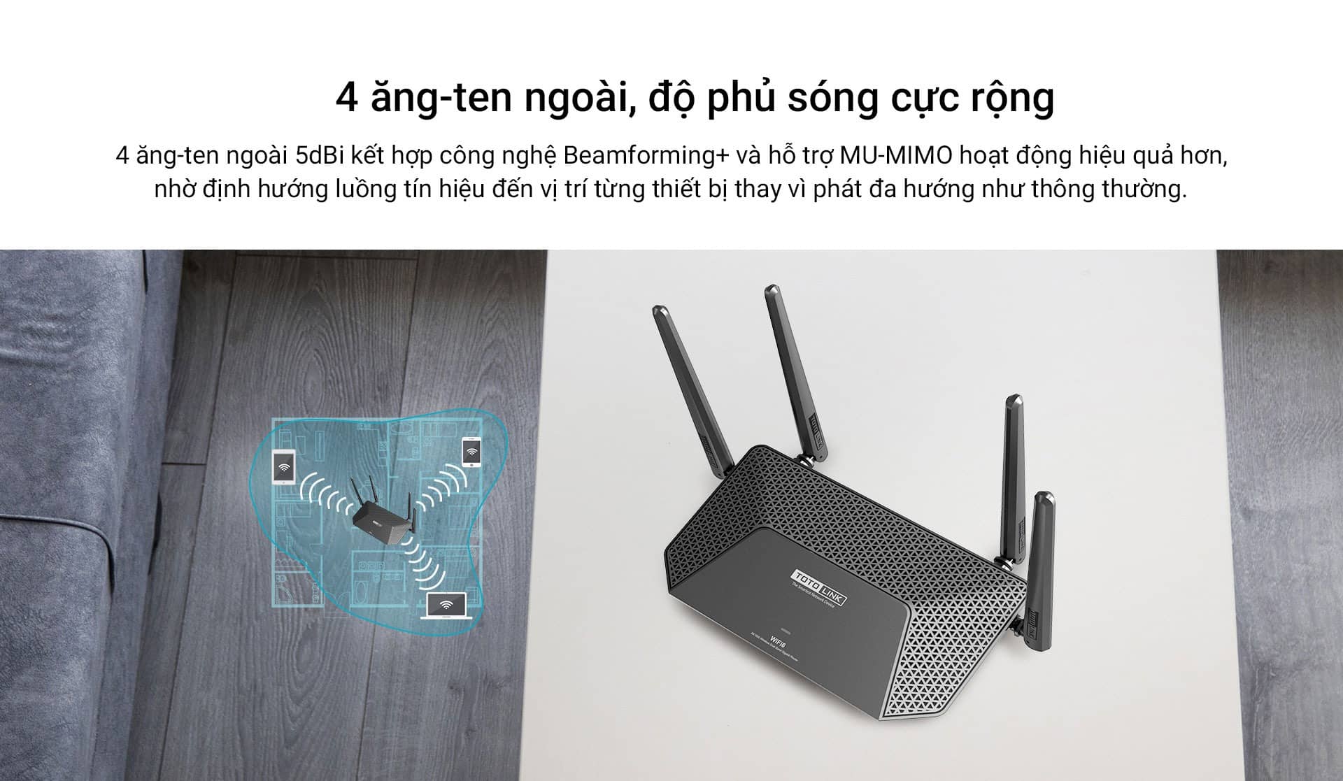 Bộ Phát Wifi Totolink X2000R V2 Wifi 6 Chuẩn AX1500 6