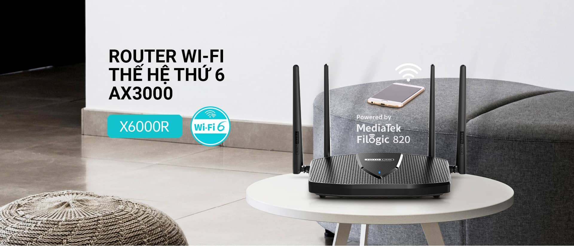 Bộ Phát Wifi Totolink X6000R V2 Wifi 6 Chuẩn AX3000 