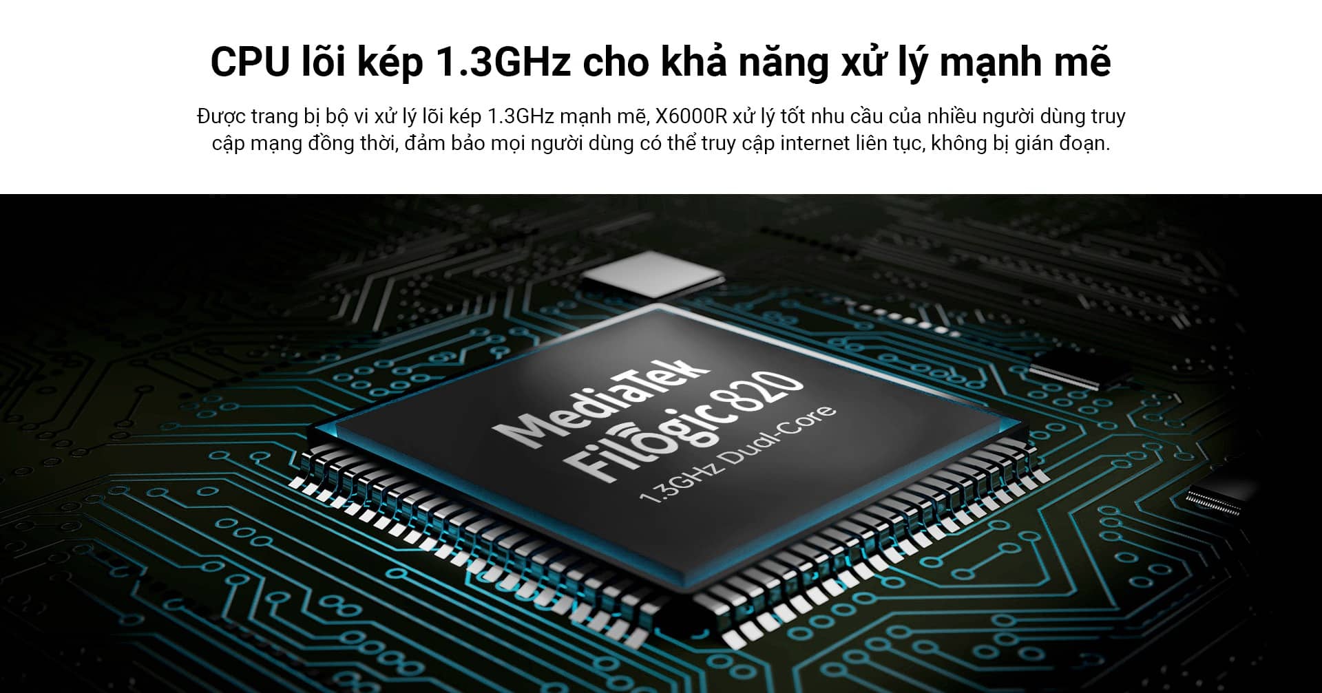 CPU lõi kép 1.3GHz cho khả năng xử lý mạnh mẽ