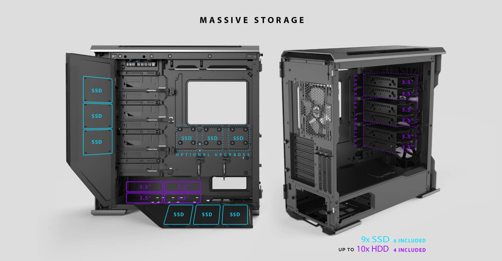  Phanteks Enthoo Evolv X ATX Case, Tempered Glass Window - Anthracite Grey giới thiệu 9