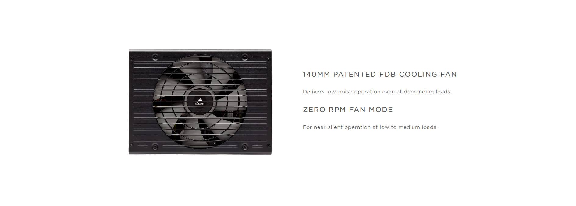 Nguồn Corsair AX1600i 1600W (80 Plus Titanium/ Full Modular/Màu Đen) zero RPM mode