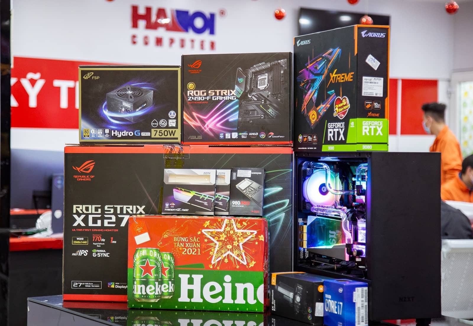 Trọn bộ tản nhiệt nước PC NZXT H510i HT-75 (Lắp ráp theo yêu cầu) tổng thể bộ tản nhiệt custom