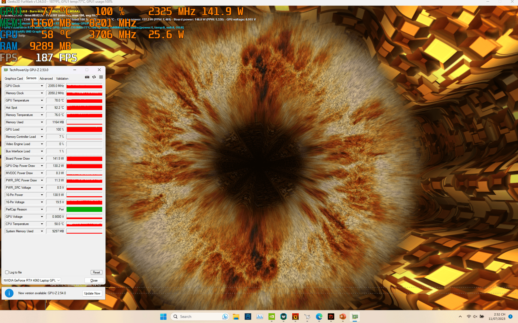 Ở độ phân giải 4K, tốc độ khung hình trung bình đo được là 187 FPS.