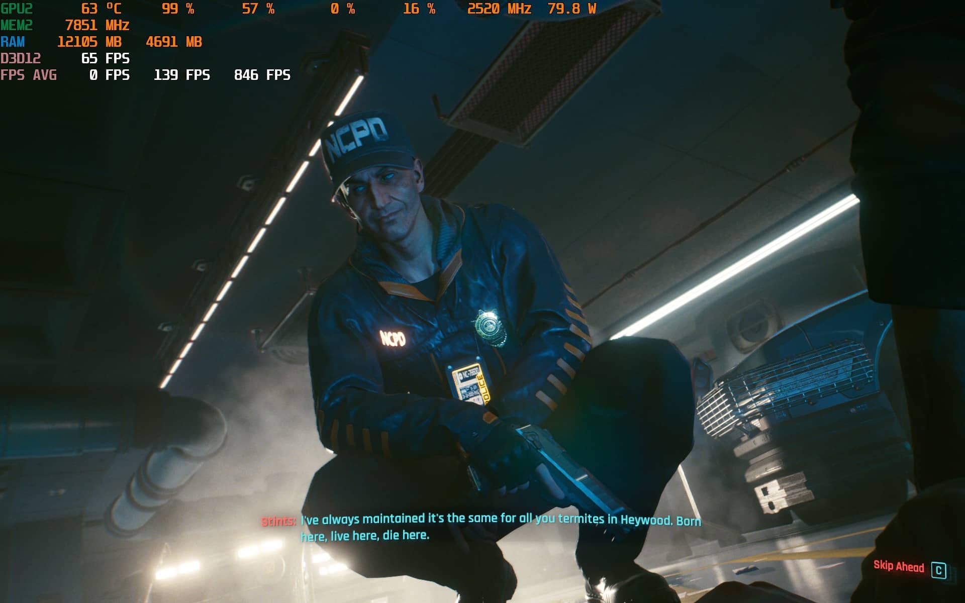 Khi chơi Cyberpunk 2077 ở mức cấu hình cao, theo đề xuất của NVIDIA GeForce Experience với Ray Tracing được kích hoạt ở mức medium, thành phố Night City của game hiện lên  vô cùng chi tiết và rực rỡ