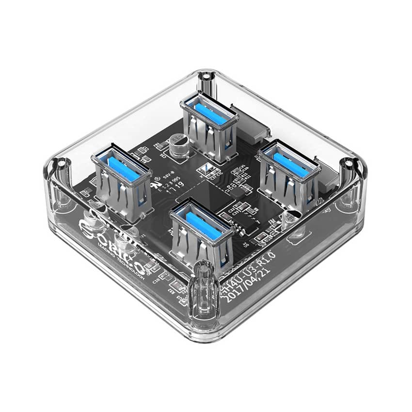 Bộ Chia USB Orico MH4U-U3-03 (Từ 1 Ra 4 Cổng USB 3.0 Vỏ nhựa trong suốt)