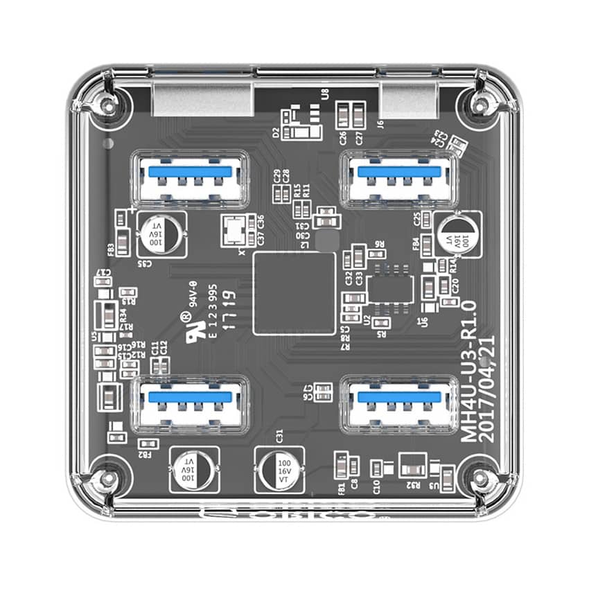 Bộ Chia USB Orico MH4U-U3-03 (Từ 1 Ra 4 Cổng USB 3.0 Vỏ nhựa trong suốt) 3