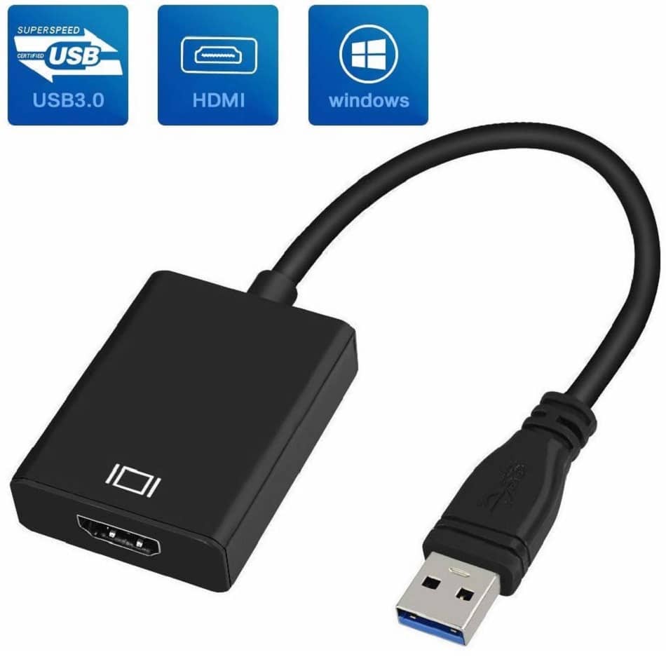 Cáp chuyển đổi từ USB to HDMI (Full HD, 1080) Đen/Trắng