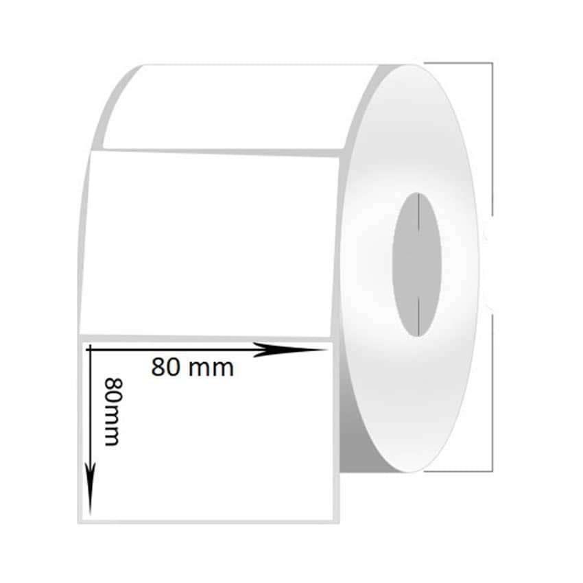 Giấy decal nhiệt 80x80x30m ( 1 tem 1 hàng ) 
