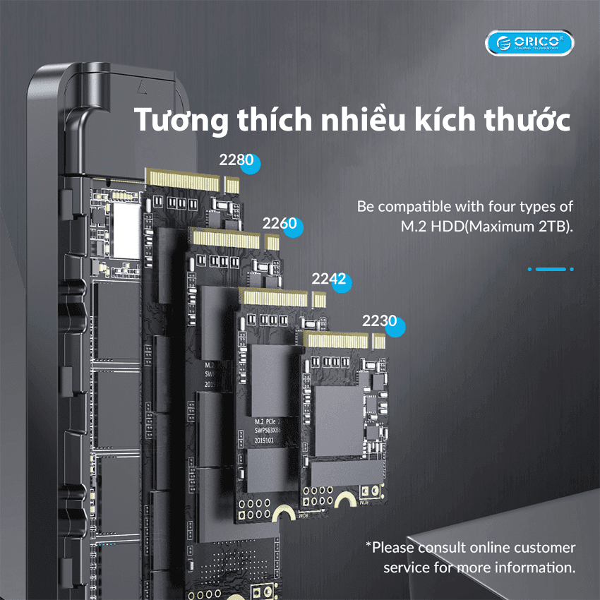 Hộp đựng ổ cứng SSD M2 Sata ORICO HM2C3-BK