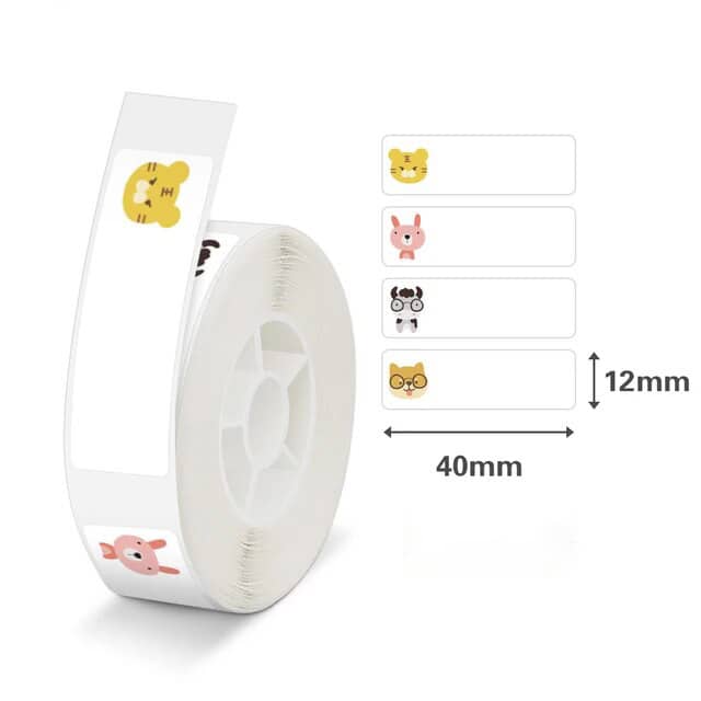 Giấy decal nhiệt Niimbot 40x12mm ( 160 tem ) - Hình đầu động vật 