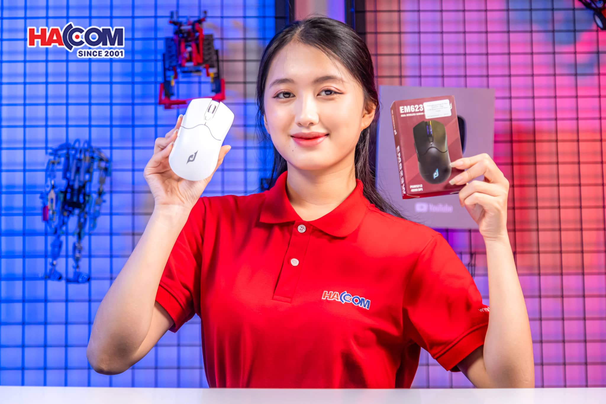 Chuột gaming không dây Edra EM623W Trắng