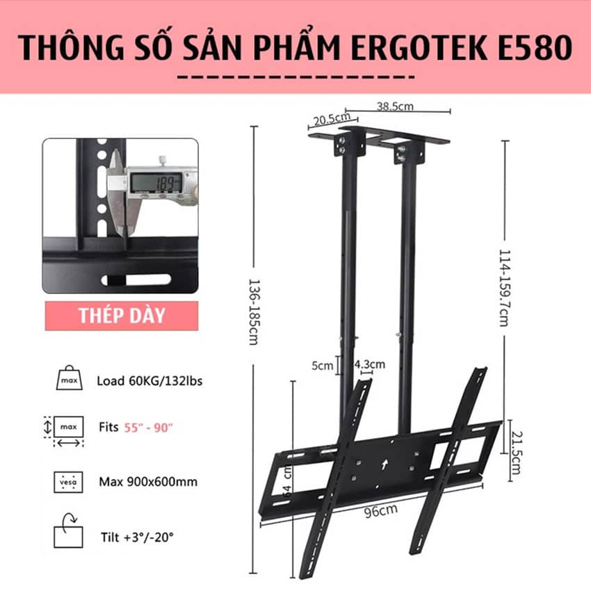 Giá Treo Tivi Thả Trần Ergotek E580