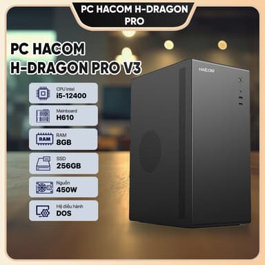 PC HACOM H-DRAGON PRO V3 ( Intel i5 12400/8GB RAM/256 GB SSD )