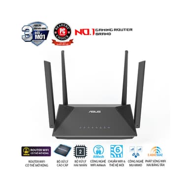 Bộ phát wifi Asus RT-AX52 ((WiFi 6, Chuẩn AX1800, AiMesh)