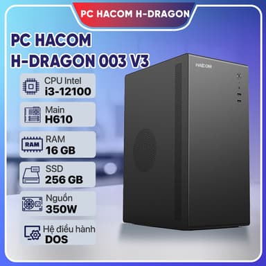 PC HACOM H-DRAGON 003 V3 ( Intel i3 12100/16GB RAM/256 GB SSD )