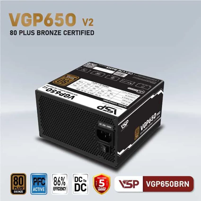 Nguồn VSP VGP650BRN V2 - 650W (80Plus Bronze) 5