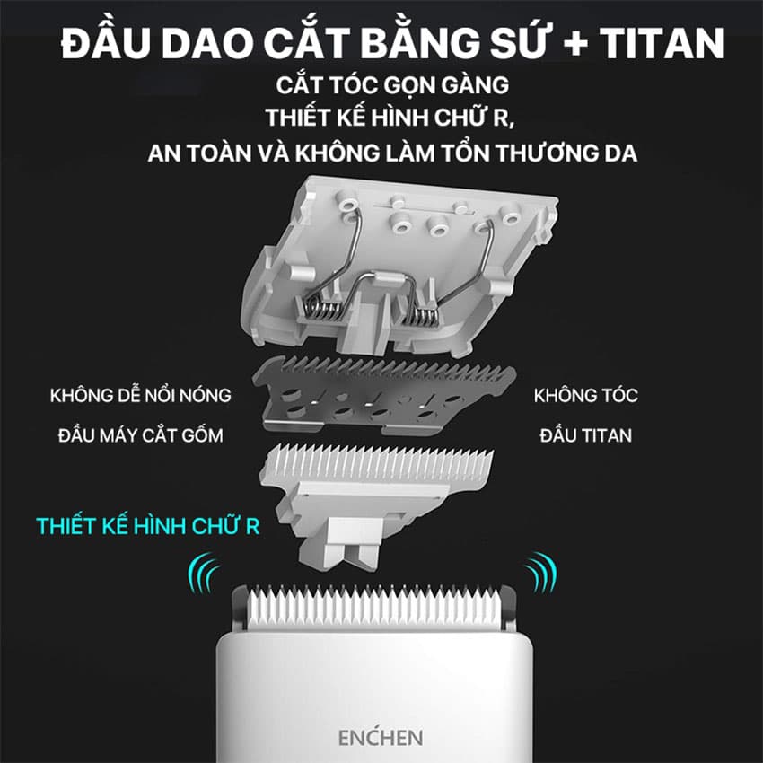Tông Đơ Cắt Tóc Enchen Boost - Màu Trắng 7