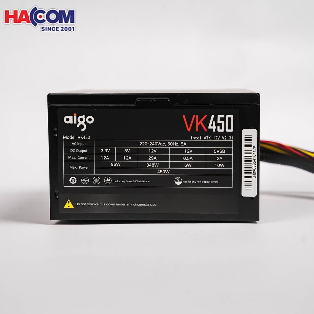 Nguồn máy tính AIGO VK450 - 450W (Màu Đen) 5
