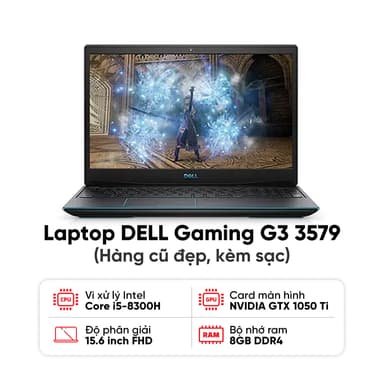 Laptop DELL Gaming G3 3579 / I5-8300H / 8GB RAM / 256GB SSD / GTX 1050Ti / Màn 15.6 inch FHD / Đỏ / Kèm sạc - Hàng cũ đẹp