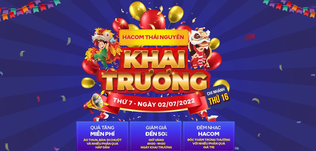 TƯNG BỪNG KHAI TRƯƠNG CHI NHÁNH THỨ 16 - HACOM THÁI NGUYÊN