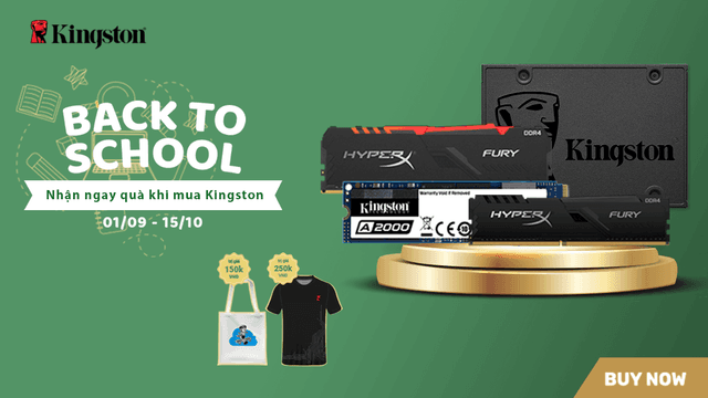 Chương trình Khuyến mãi “Back to School, Nhận ngay quà khi mua Kingston”
