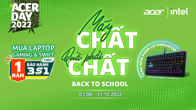 Chương trình khuyến mại ACER Máy chất - Quà phải chất