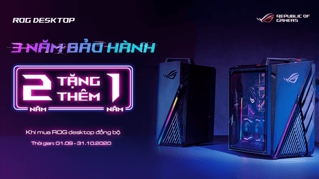 Chương trình Khuyến mãi “Tặng thêm 1 năm bảo hành cho PC Gaming Asus”