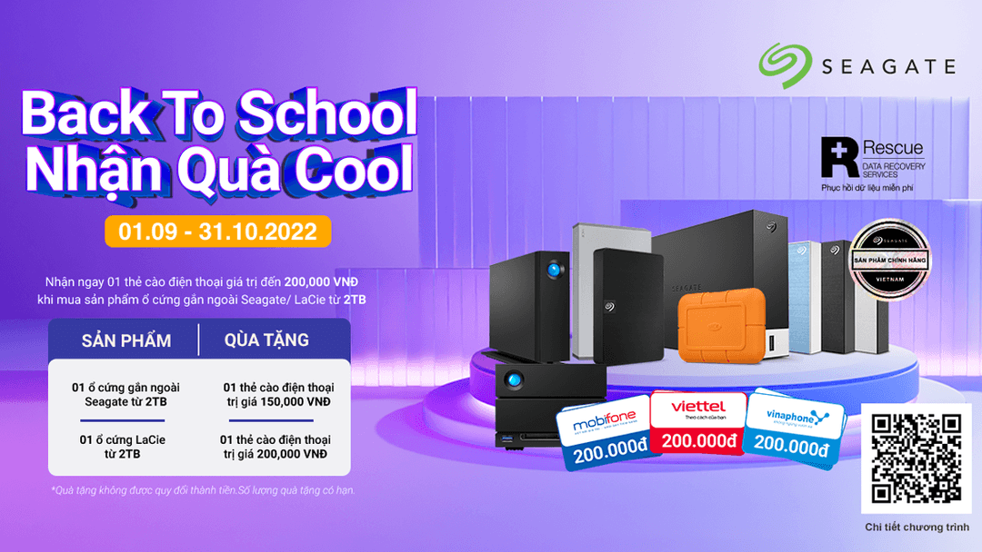 Chương trình khuyến mại Seagate Back to school - Nhận quà COOL