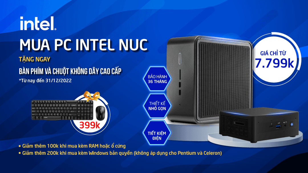 Chương trình khuyến mại Mua INTEL NUC nhận ngay quà tặng