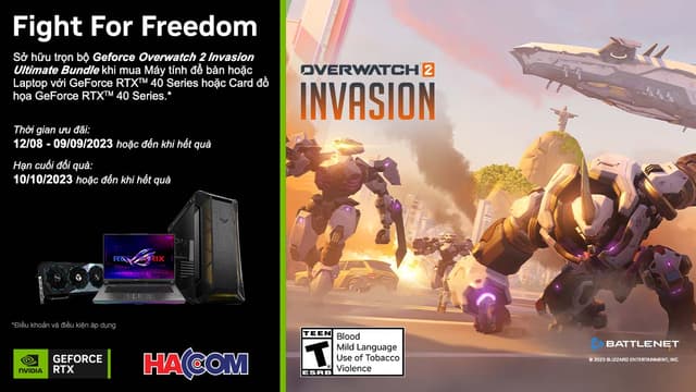 Fight For Freedom - Nhận ngay GeForce Overwatch 2 Invasion Ultimate Bundle khi mua sản phẩm GeForce RTX 40 Series