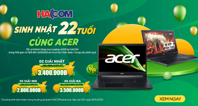 Sinh nhật HACOM 22 tuổi cùng ACER