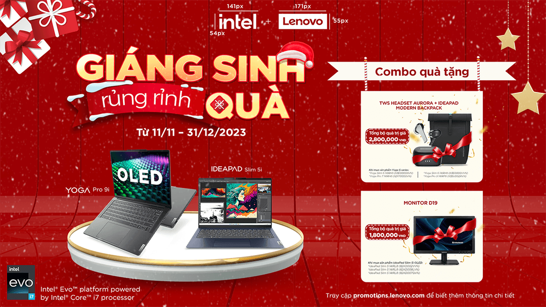 GIÁNG SINH RỦNG RỈNH QUÀ cùng LENOVO