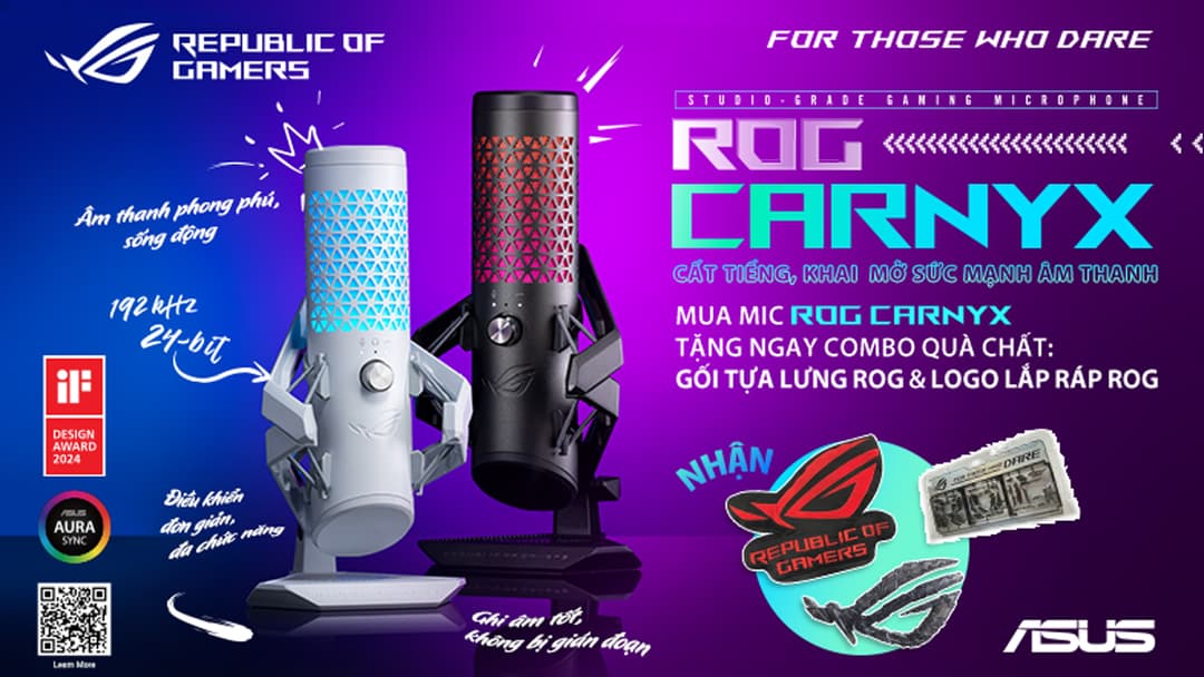 GAMING MICROPHONE ROG CARNYX CẤT TIẾNG – KHAI MỞ SỨC MẠNH ÂM THANH
