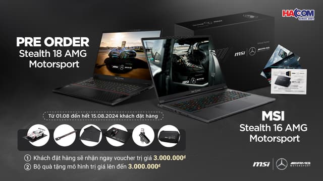 Pre-order Laptop khủng - Nhận ngay quà tặng siêu xe & combo quà giá trị 