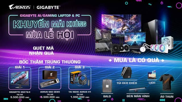GIGABYTE AI/GAMING LAPTOP & PC: KHUYỄN MÃI KHỦNG MÙA LỄ HỘI