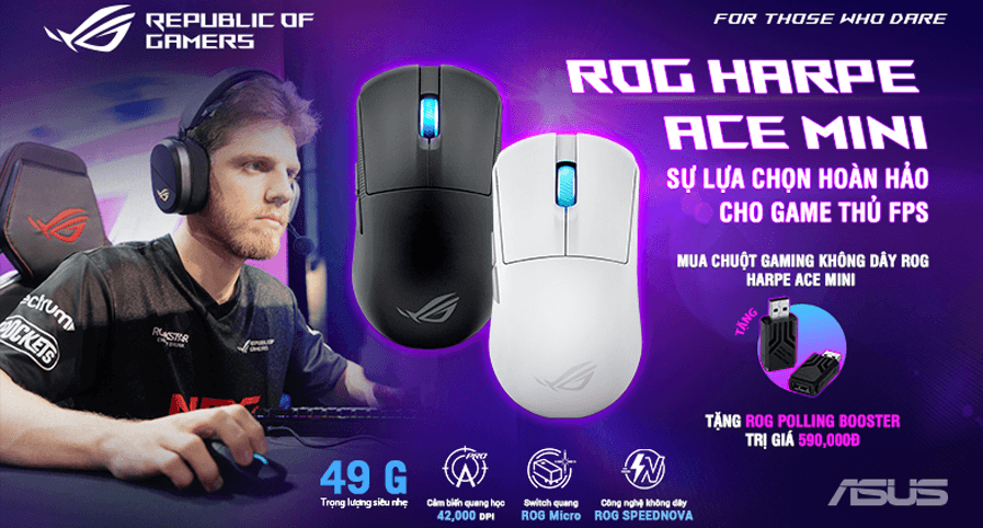 ROG HARPE ACE MINI – SỰ LỰA CHỌN HOÀN HẢO CHO GAME THỦ FPS
