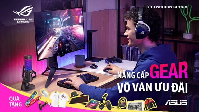 NÂNG CẤP GEAR, VÔ VÀN ƯU ĐÃI NHẬN NGAY QUÀ CHẤT KHI CÁC SẢN PHẨM CHUỘT/ PHÍM/ TAI NGHE CHƠI GAME ASUS/ ASUS ROG