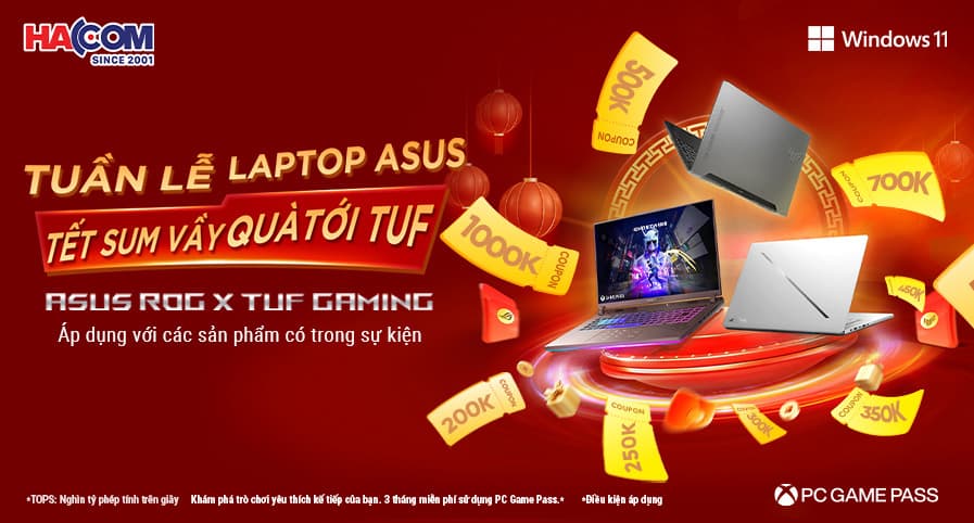 TUẦN LỄ LAPTOP ASUS TẾT SUM VẦY QUÀ SUM TUF