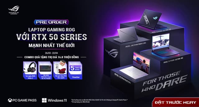 ĐẶT TRƯỚC LAPTOP GAMING ROG RTX 50 SERIES NHẬN QUÀ KHỦNG