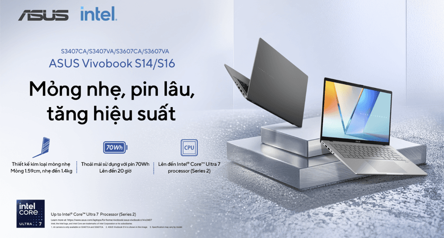 ASUS VIVOBOOK S14 LAPTOP MỎNG NHẸ TỐT NHẤT CHO NGƯỜI DÙNG TRẺ